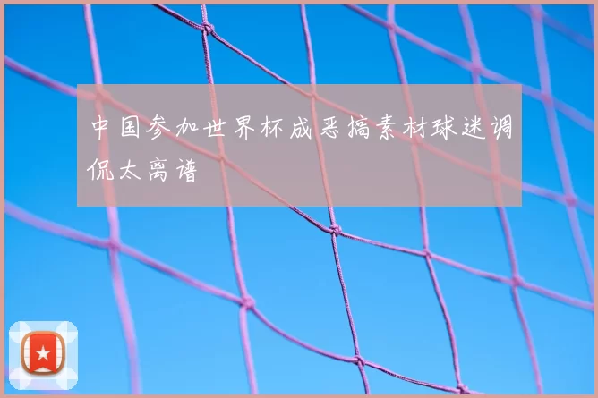 中国参加世界杯成恶搞素材球迷调侃太离谱